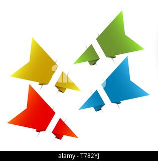 Vector Paper origami arrows / bookmark (template) Stock Vector