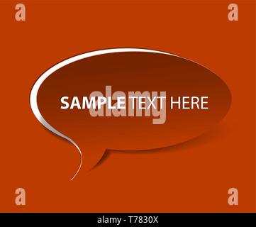 Vector Red Bubble cut out paper (vector) - template for your content / text Stock Vector