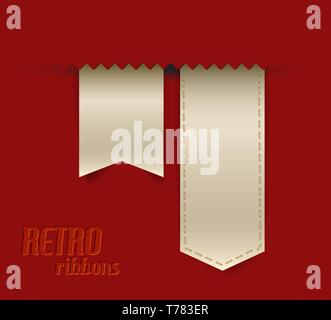 Set of vector retro ribbons, labels, stickers, tabs and tags Stock Vector