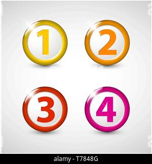 One two three four - vector progress icons for four steps Stock Vector