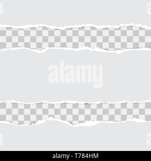set of white torn paper. vector illustration with shadows Stock Vector