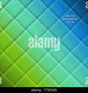 Vector Abstract squared  background - green and blue Stock Vector