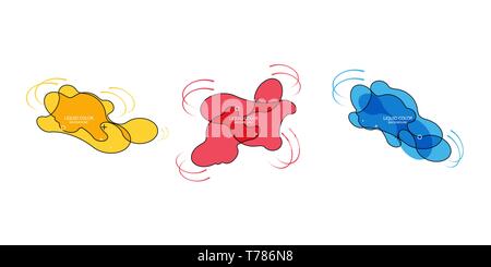 Gradient geometric banners with flowing liquid shapes. Dynamic Fluid design for logo, flyers or presentstion. Abstract vector background Stock Vector