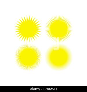 Set of yellow Sun Icons. Vector Illustration Stock Vector Image & Art ...