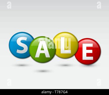 Vector sale label illustration made from colorful badges Stock Vector