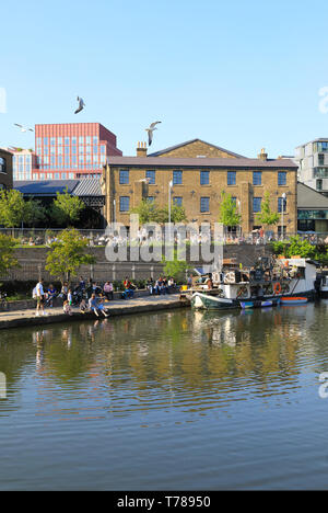 View across Regent's Canal, to the House of Illustration, by Granary Square at Kings Cross, north London, UK Stock Photo