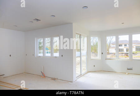 House under construction, new addition remodel details new home before installing Stock Photo