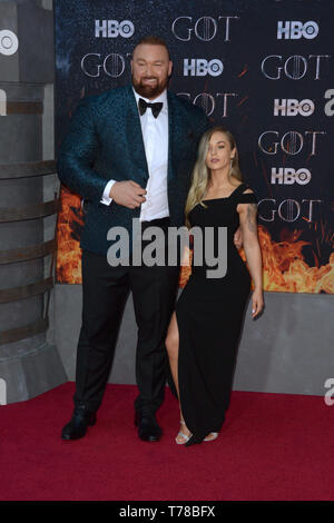 Hapthor Julius Bjornsson and Kelsey Henson attend HBO Game of Thrones ...