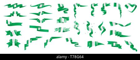 Nigeria flag, vector illustration on a white background. Stock Vector