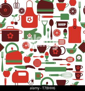 Seamless pattern kitchen tools. Abstract pattern of kitchen. Stock Vector