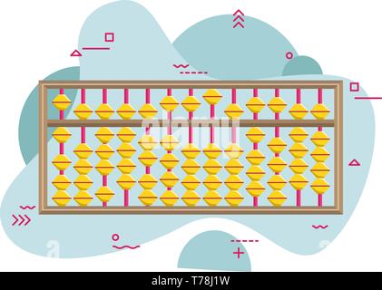 Abacus for mental arithmetic. Abacus. Children's education. Early expansion. Flat vector illustration Stock Vector