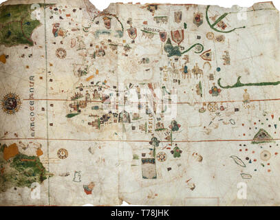 1500 map by Juan de la Cosa-Brazil Stock Photo - Alamy