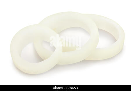 sliced onions path isolated Stock Photo