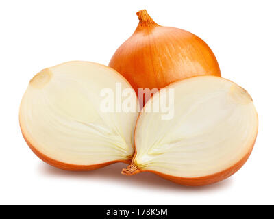 sliced onions path isolated Stock Photo