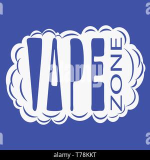 Vape zone. Inscription in a cloud of vapor from an electronic cigarette. Hand drawing, isolate, lettering, typography, font processing, scribble. Stock Vector