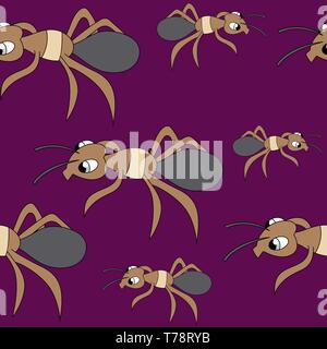 cute ants. seamless stock vector illustration pattern Stock Vector