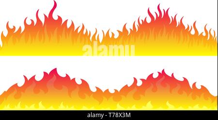 Fire flame frame borders Stock Vector
