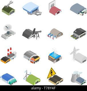 Storehouse icons set, isometric style Stock Vector