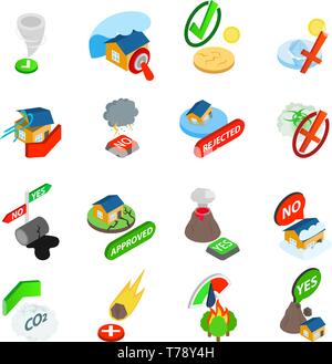 Index icons set, isometric style Stock Vector