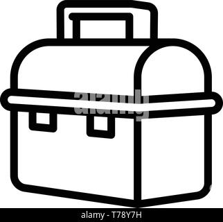 Steel lunchbox icon. Outline steel lunchbox vector icon for web design isolated on white background Stock Vector