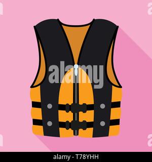 Rafting vest icon. Flat illustration of rafting vest vector icon for web design Stock Vector