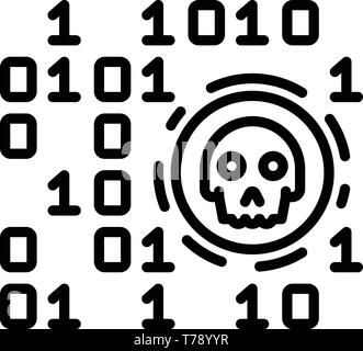 Malicious code icon, outline style Stock Vector