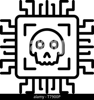 Malicious technologies icon, outline style Stock Vector