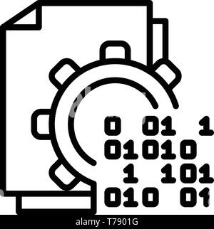 Malicious code in action icon, outline style Stock Vector
