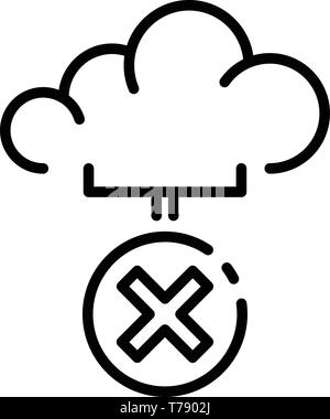 Closed cloud service icon, outline style Stock Vector