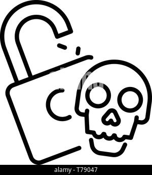 Hacking system icon, outline style Stock Vector