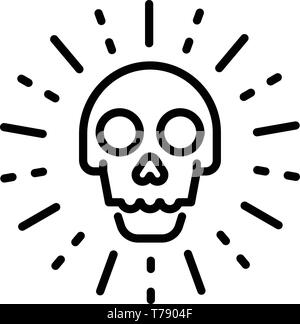 Sudden cyber attack icon, outline style Stock Vector