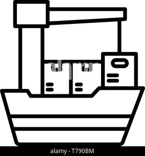 Export ship icon, outline style Stock Vector