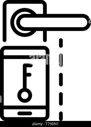 Smart lock icon, outline style Stock Vector