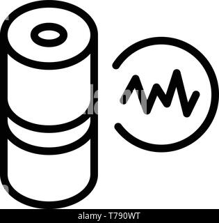 Audio wave smart speaker icon, outline style Stock Vector
