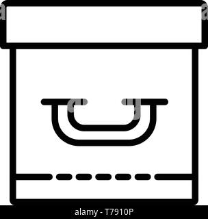 Closed archive box icon, outline style Stock Vector