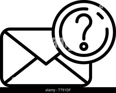 Unknown letter icon, outline style Stock Vector