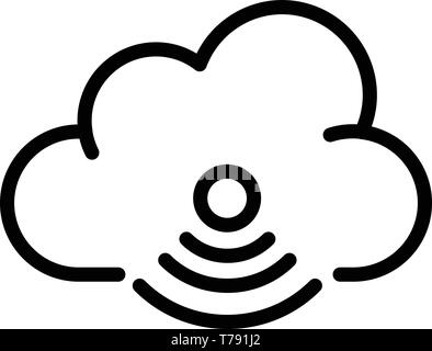 Wireless cloud technologies icon, outline style Stock Vector