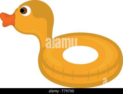 Isolated pool float shaped duck image Stock Vector