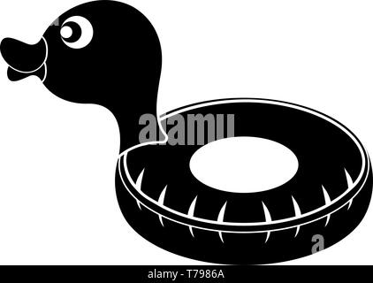 Isolated pool float shaped duck icon Stock Vector