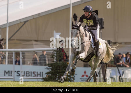 Oliver Townend (GBR) and  Ballaghmor Class  taking part in the cross country phase Mitsubishi Motors Badminton Horse Trials, Badminton , Gloucestershi Stock Photo