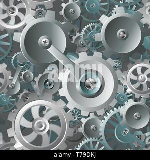 Gears and Cogs Seamless Machine Background  Stock Vector