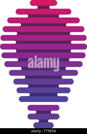 Bulb symbol with parallel lines on white background. Digital technology business icon. Stock Vector