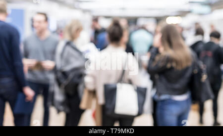 Blured image of businesspeople socializing and networking during coffee break at conference meeting. Stock Photo