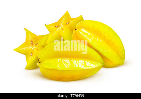 Carambola, starfruit isolated on white background with clipping path Stock Photo