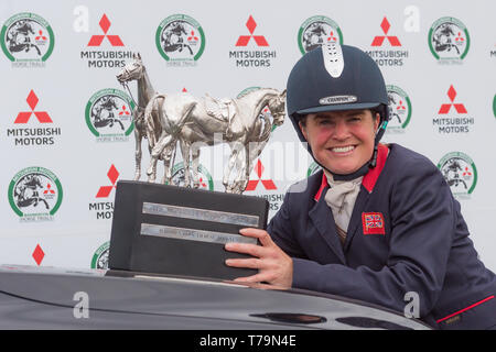 Piggy French at the prize giving ceremony of the  2019 Mitsubishi Motors Badminton Horse trials Stock Photo