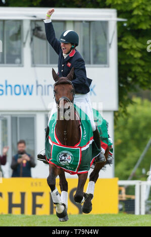 Piggy French at the prize giving ceremony of the  2019 Mitsubishi Motors Badminton Horse trials Stock Photo