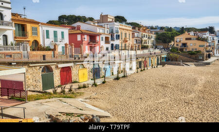 Nice small Spanish town in Costa Brava in Catalonia. Calella de Palafrugell Stock Photo