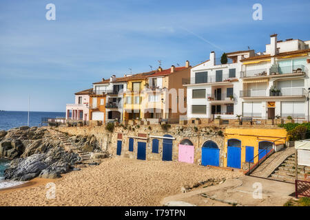 Nice small Spanish town in Costa Brava in Catalonia. Calella de Palafrugell Stock Photo