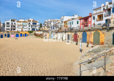 Nice small Spanish town in Costa Brava in Catalonia. Calella de Palafrugell Stock Photo