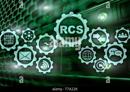 RCS. Rich Communication Services. Ñommunication Protocol. Technology concept. Stock Photo